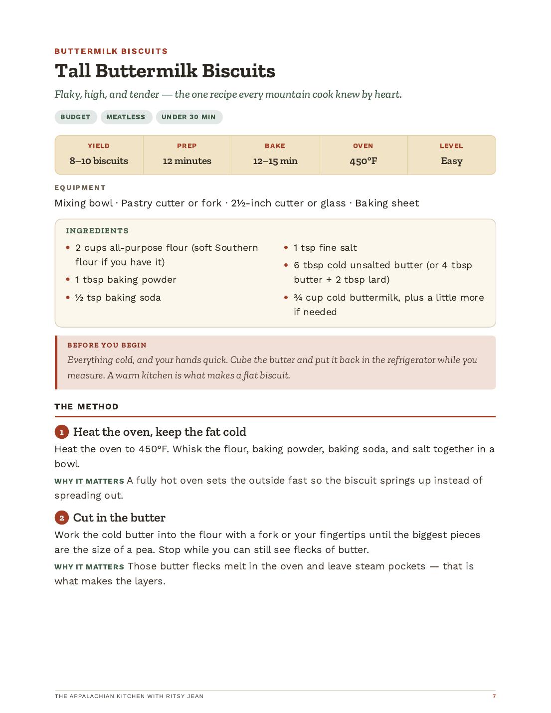 Tall Buttermilk Biscuits recipe page